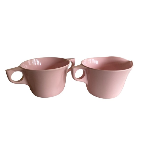 Pink Melamine Sugar Creamer Set Mid Century Plastic - Picture 4 of 6